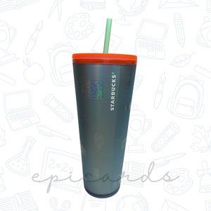 Starbucks Back to School 2022 Soft Touch Emoji Icons Icy Blue Tumbler Venti 24oz
